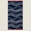 Budget 🛒 Towels Pure Cotton Coastal Wave Beach Towel 😀