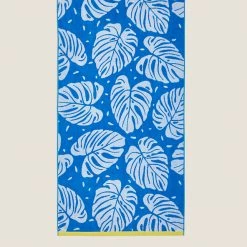 Best Pirce 👏 Towels Pure Cotton Tropical Leaf Beach Towel 😀