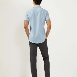 Coupon 🔥 JAEGER Casual 👕 Shirts Pure Cotton Twill Short Sleeve 👕 Shirt ⭐ -Men's Holiday Clothes Sales SD 01 T62 1112A E1 X EC 3