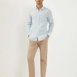 Wholesale ✔️ JAEGER Casual 👚 Shirts Luxury Pure Linen Long Sleeve 👚 Shirt 🛒 -Men's Holiday Clothes Sales SD 01 T62 1228B E1 X EC 1