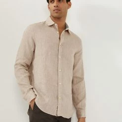 Wholesale ✔️ JAEGER Casual 👚 Shirts Luxury Pure Linen Long Sleeve 👚 Shirt 🛒