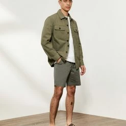 Promo 🌟 JAEGER Men's Shorts Cotton Stretch Drawstring Shorts 👍