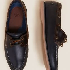 Cheapest 🥰 M&S Collection Men's Casual 👞 Shoes Leather Boat 👞 Shoes 😍 -Men's Holiday Clothes Sales SD 03 T03 2196 N0 X EC 1