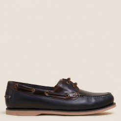 Cheapest 🥰 M&S Collection Men's Casual 👞 Shoes Leather Boat 👞 Shoes 😍 -Men's Holiday Clothes Sales SD 03 T03 2196 N0 X EC 3