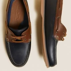 Hot Sale ✨ M&S Collection Men's Casual 👞 Shoes Leather Boat 👞 Shoes 🤩 -Men's Holiday Clothes Sales SD 03 T03 2202 F4 X EC 1