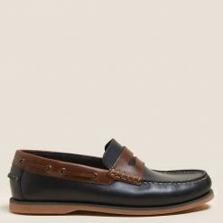 Hot Sale 🔔 M&S Collection Men's Smart 👞 Shoes Leather Slip-On Boat 👞 Shoes 🌟