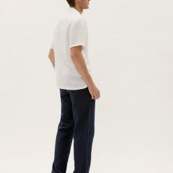 Cheapest 🥰 M&S Collection Men's Trousers Regular Fit Linen Trousers ❤️ -Men's Holiday Clothes Sales SD 03 T17 5359M F0 X EC 3