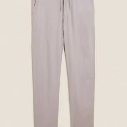 Cheapest 🥰 M&S Collection Men's Trousers Regular Fit Linen Trousers ❤️ -Men's Holiday Clothes Sales SD 03 T17 5359M SS X EC 90