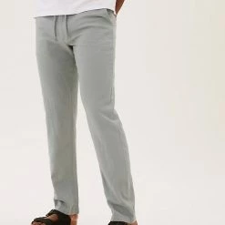 Cheapest 🥰 M&S Collection Men's Trousers Regular Fit Linen Trousers ❤️ -Men's Holiday Clothes Sales SD 03 T17 5359M T0 X EC 1