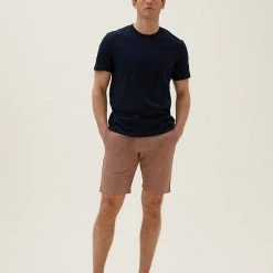 Deals ✨ M&S Collection Men's Shorts Stretch Chino Shorts 🔔 -Men's Holiday Clothes Sales SD 03 T17 5581M A2 X EC 0