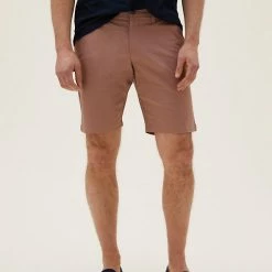 Deals ✨ M&S Collection Men's Shorts Stretch Chino Shorts 🔔 -Men's Holiday Clothes Sales SD 03 T17 5581M A2 X EC 1