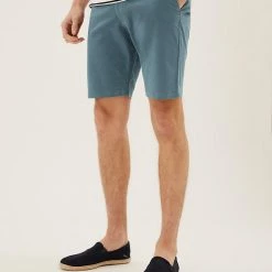 Deals ✨ M&S Collection Men's Shorts Stretch Chino Shorts 🔔 -Men's Holiday Clothes Sales SD 03 T17 5581M BE X EC 1