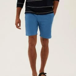 Deals ✨ M&S Collection Men's Shorts Stretch Chino Shorts 🔔 -Men's Holiday Clothes Sales SD 03 T17 5581M E5 X EC 1