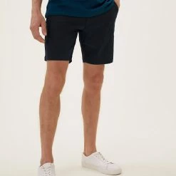 Deals ✨ M&S Collection Men's Shorts Stretch Chino Shorts 🔔 -Men's Holiday Clothes Sales SD 03 T17 5581M F3 X EC 1
