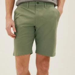 Deals ✨ M&S Collection Men's Shorts Stretch Chino Shorts 🔔 -Men's Holiday Clothes Sales SD 03 T17 5581M KH X EC 2