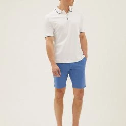 Deals ✨ M&S Collection Men's Shorts Stretch Chino Shorts 🔔 -Men's Holiday Clothes Sales SD 03 T17 5581M O4 X EC 0