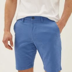 Deals ✨ M&S Collection Men's Shorts Stretch Chino Shorts 🔔 -Men's Holiday Clothes Sales SD 03 T17 5581M O4 X EC 2