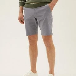 Deals ✨ M&S Collection Men's Shorts Stretch Chino Shorts 🔔 -Men's Holiday Clothes Sales SD 03 T17 5581M T1 X EC 1