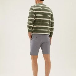 Deals ✨ M&S Collection Men's Shorts Stretch Chino Shorts 🔔 -Men's Holiday Clothes Sales SD 03 T17 5581M T1 X EC 3