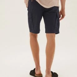 Deals ❤️ M&S Collection Men's Shorts Organic Cotton Cargo Shorts 😉 -Men's Holiday Clothes Sales SD 03 T17 6411M F0 X EC 2