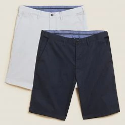 Promo ⭐ M&S Collection Men's Shorts 2 Pack Super Lightweight Chino Shorts ❤️