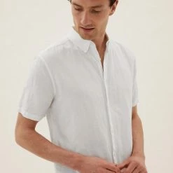 Wholesale ✔️ M&S Collection Casual 👕 Shirts Easy Iron Linen 👕 Shirt 🤩
