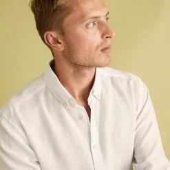 Flash Sale 😀 M&S Collection Casual 👚 Shirts Pure Linen 👚 Shirt 👍 -Men's Holiday Clothes Sales SD 03 T25 2061M Z0 X EC 0