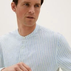 Coupon 🥰 M&S Collection Casual 👕 Shirts Pure Linen Grandad Collar 👕 Shirt 🎉 -Men's Holiday Clothes Sales SD 03 T25 2202M XH X EC 1