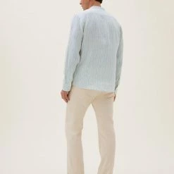 Coupon 🥰 M&S Collection Casual 👕 Shirts Pure Linen Grandad Collar 👕 Shirt 🎉 -Men's Holiday Clothes Sales SD 03 T25 2202M XH X EC 2