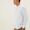 Coupon 🥰 M&S Collection Casual 👕 Shirts Pure Linen Grandad Collar 👕 Shirt 🎉