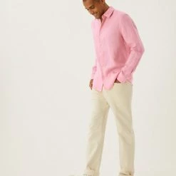 Outlet 👍 M&S Collection Casual 👚 Shirts Pure Linen 👚 Shirt 🔥 -Men's Holiday Clothes Sales SD 03 T25 2204M A5 X EC 1