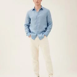 Outlet 👍 M&S Collection Casual 👚 Shirts Pure Linen 👚 Shirt 🔥 -Men's Holiday Clothes Sales SD 03 T25 2204M E1 X EC 0