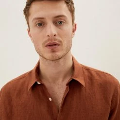 Outlet 👍 M&S Collection Casual 👚 Shirts Pure Linen 👚 Shirt 🔥 -Men's Holiday Clothes Sales SD 03 T25 2204M N3 X EC 0