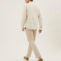 Outlet 👍 M&S Collection Casual 👚 Shirts Pure Linen 👚 Shirt 🔥 -Men's Holiday Clothes Sales SD 03 T25 2204M SS X EC 2