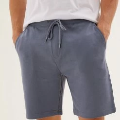 Promo ⌛ M&S Collection Men's Shorts Pure Cotton Drawstring Jersey Shorts 🛒 -Men's Holiday Clothes Sales SD 03 T28 1682M BE X EC 1