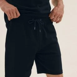 Promo ⌛ M&S Collection Men's Shorts Pure Cotton Drawstring Jersey Shorts 🛒 -Men's Holiday Clothes Sales SD 03 T28 1682M F3 X EC 1