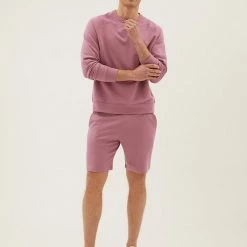 Promo ⌛ M&S Collection Men's Shorts Pure Cotton Drawstring Jersey Shorts 🛒 -Men's Holiday Clothes Sales SD 03 T28 1682M Q2 X EC 4