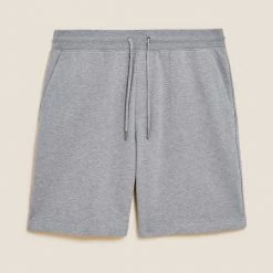 Promo ⌛ M&S Collection Men's Shorts Pure Cotton Drawstring Jersey Shorts 🛒 -Men's Holiday Clothes Sales SD 03 T28 1682M T0 X EC 90