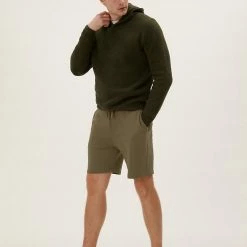 Promo ⌛ M&S Collection Men's Shorts Pure Cotton Drawstring Jersey Shorts 🛒 -Men's Holiday Clothes Sales SD 03 T28 1682M XC X EC 0