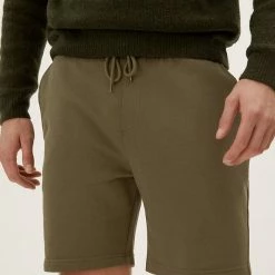 Promo ⌛ M&S Collection Men's Shorts Pure Cotton Drawstring Jersey Shorts 🛒 -Men's Holiday Clothes Sales SD 03 T28 1682M XC X EC 1