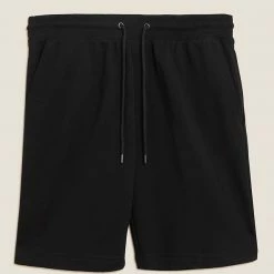 Promo ⌛ M&S Collection Men's Shorts Pure Cotton Drawstring Jersey Shorts 🛒 -Men's Holiday Clothes Sales SD 03 T28 1682M Y0 X EC 90