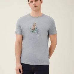 Cheap ⭐ M&S Collection Men's T-shirts Pure Cotton 🐕 Dog On Bike Graphic T-Shirt 👍