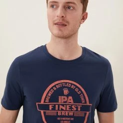 Buy 👍 M&S Collection Men's T-shirts Pure Cotton IPA Graphic T-Shirt 🧨 -Men's Holiday Clothes Sales SD 03 T28 1983M F3 X EC 1