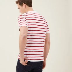 Outlet 😀 M&S Collection Men's T-shirts Pure Cotton Striped Heavy Weight T-Shirt 🎉 -Men's Holiday Clothes Sales SD 03 T28 1985M B0 X EC 2