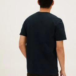 Coupon 😀 M&S Collection Men's T-shirts Pure Cotton Heavy Weight T-Shirt ✨ -Men's Holiday Clothes Sales SD 03 T28 1995M F3 X EC 2