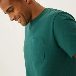 Coupon 😀 M&S Collection Men's T-shirts Pure Cotton Heavy Weight T-Shirt ✨ -Men's Holiday Clothes Sales SD 03 T28 1995M J3 X EC 0