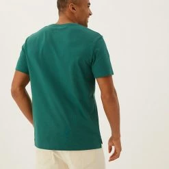 Coupon 😀 M&S Collection Men's T-shirts Pure Cotton Heavy Weight T-Shirt ✨ -Men's Holiday Clothes Sales SD 03 T28 1995M J3 X EC 2