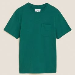 Coupon 😀 M&S Collection Men's T-shirts Pure Cotton Heavy Weight T-Shirt ✨ -Men's Holiday Clothes Sales SD 03 T28 1995M J3 X EC 90