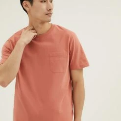 Coupon 😀 M&S Collection Men's T-shirts Pure Cotton Heavy Weight T-Shirt ✨ -Men's Holiday Clothes Sales SD 03 T28 1995M P0 X EC 0