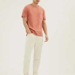 Coupon 😀 M&S Collection Men's T-shirts Pure Cotton Heavy Weight T-Shirt ✨ -Men's Holiday Clothes Sales SD 03 T28 1995M P0 X EC 1